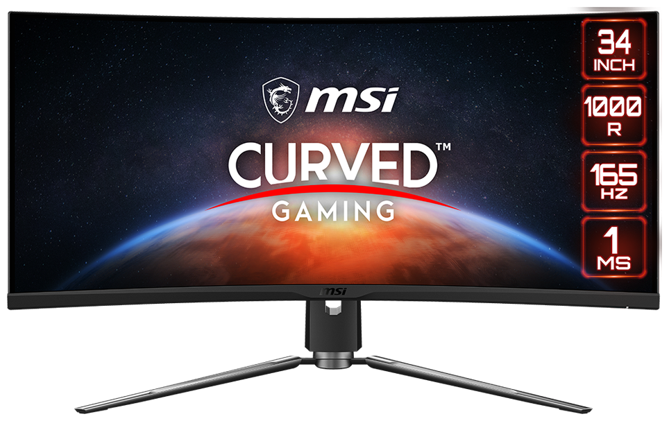 Монитор MSI 34" MPG ARTYMIS 343CQR 3440x1440 VA 165Гц 1ms Curved R1000 HDMI DisplayPort USB-C