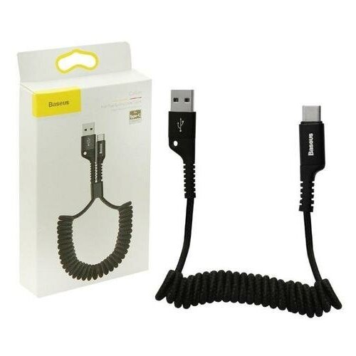 Кабель USB Type-C 1M 2A Fish Eye Spring Data Cable Baseus черный