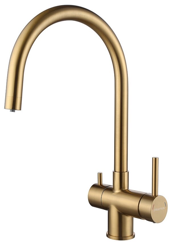 Смеситель Paulmark HELLER He213218-BG брашированное золото с подключением к фильтру