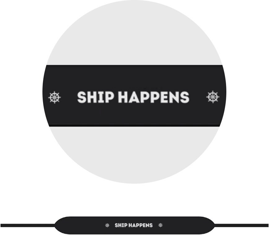 Лента держатель для очков SAILMERCH "SHIP HAPPENS", черный — фото 1