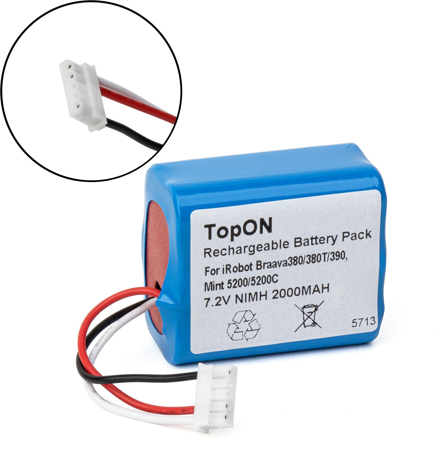 Аккумулятор для робота-пылесоса IRobot Braava 380, 380T, 390T Series. 7.2V 2000mAh Ni-MH. PN: GPRHC202N026.