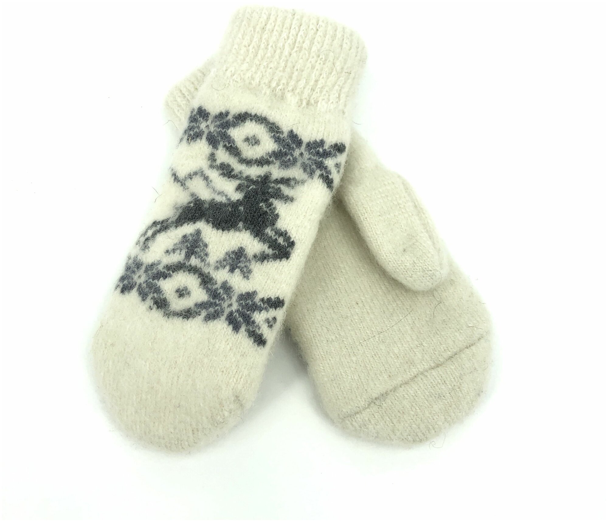 фото Варежки женские зимние шерстяные из овечьей шерсти