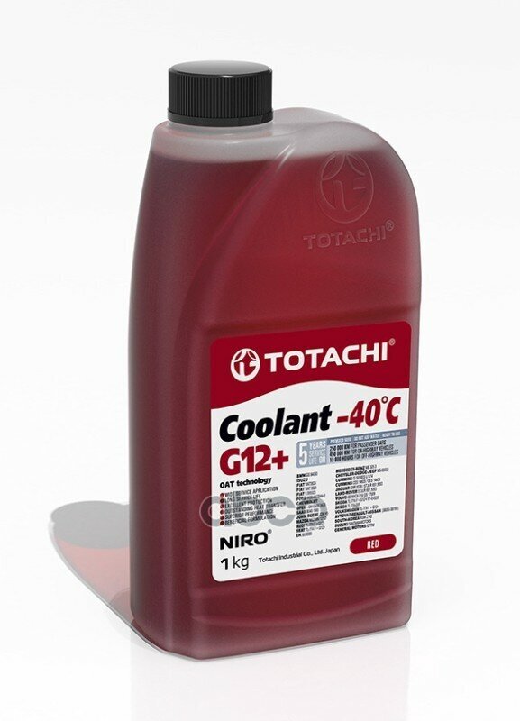 Антифриз, Готовый Раствор Niro Coolant G12+ -40°C Красный 1Кг TOTACHI арт. 43101