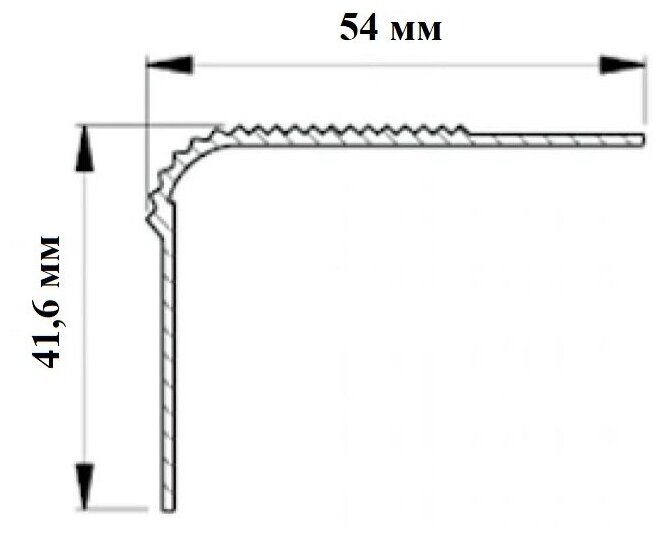Алюминиевый угловой порог 54 мм/42 мм, длина 1 метр, упаковка из 5 штук, накладка на порог, порог алюминиевый угловой - фотография № 3
