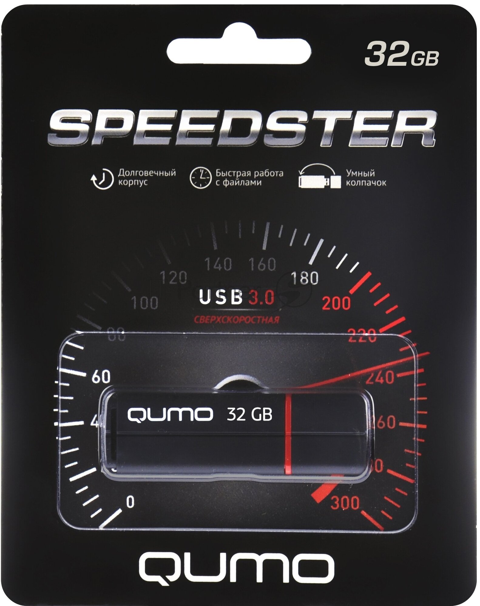 флешка 32ГБ Qumo Speedster, USB 3.0, QM32GUD3-SP-black, flash usb, черная - фото №9