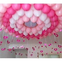 Набор воздушных шаров LOVE 100 штук с гирляндой Сердечки для праздника с насосом и двухсторонним скотчем в комплекте