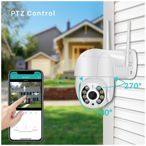 Уличная камера видеонаблюдения 5 МП wifi уличная поворотная с обзором 360 ночной съемкой микрофоном и датчиком движения 447900₽