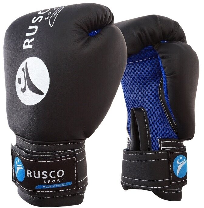 Перчатки боксерские Rusco sport детские, искусственная кожа, 4 Oz, черные (2947727)