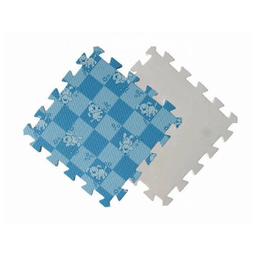 Wonder Toys Детский мягкий пол MTP-30104 голубая клетка с собачками 20 деталей
