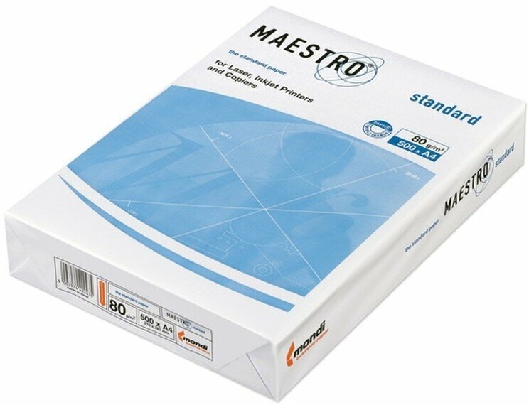 Бумага Maestro Standard A4 00-00014538 90г/м2 500л., белый (плохая упаковка) Noname - фото №5