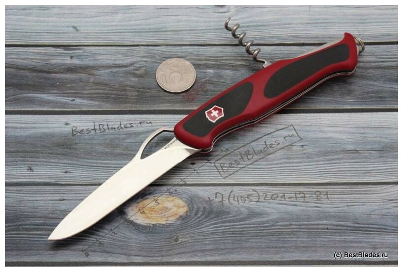 Нож перочинный Victorinox RangerGrip 63 (0.9523.MC) 130мм 5функций красный/черный карт.коробка - фото №12