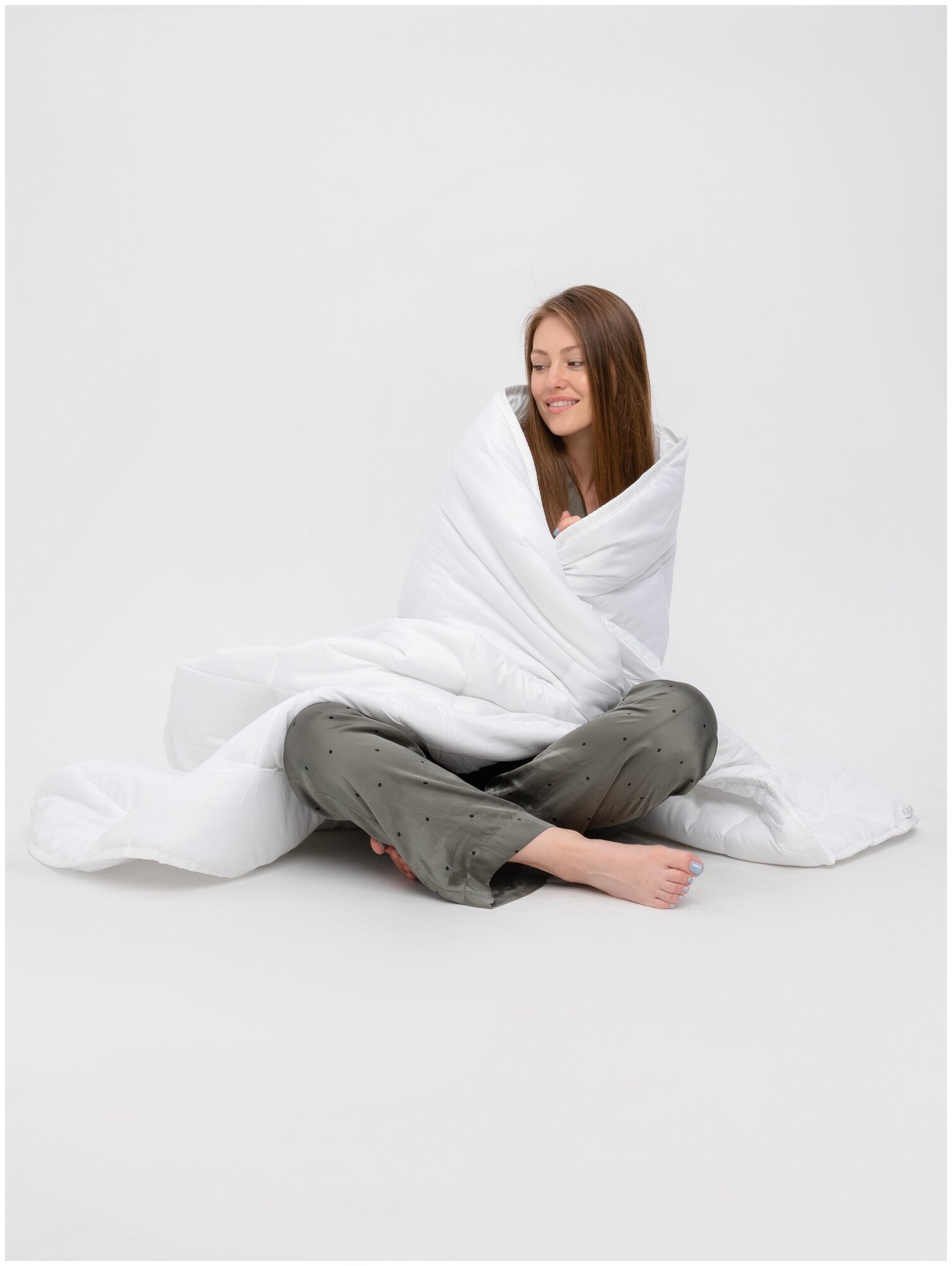Одеяло 1,5 спальное лебяжий пух 142х205 гипоаллергенное - фотография № 7