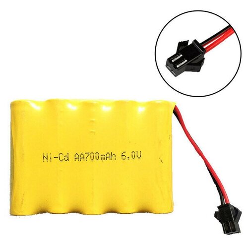 Аккумулятор NI-CD 6V 700MAH форма FLATPACK разъем SM аккумулятор 9 6 v 1 5 ah ni cd для электроинструмента black