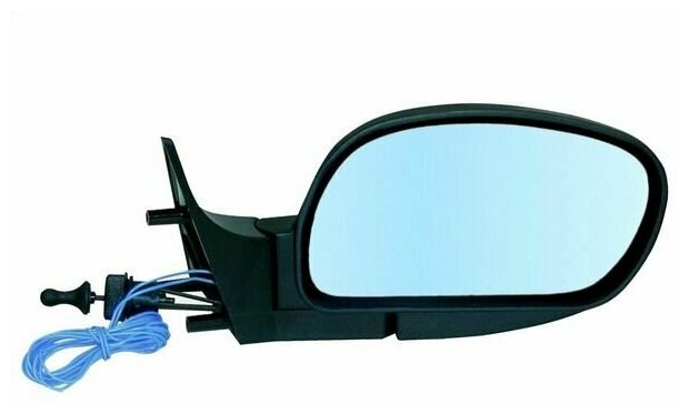 Зеркало боковое правое ВАЗ 2108-15, модель НТ-15 ГО "Волна" с тросовым приводом регулировки и сферическим противоослепляющим отражателем голубого тона. С системой Обогрева.