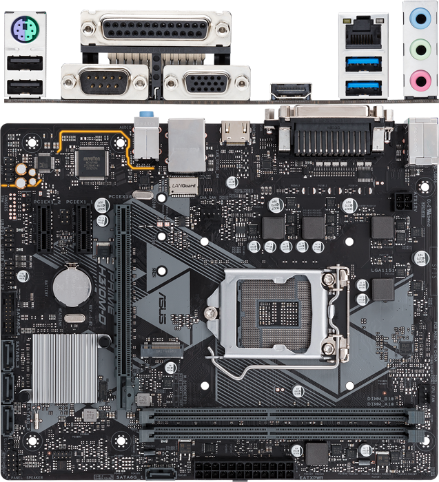 Материнская плата ASUS Prime H310M-D H310 Socket-1151v2 2xDDR4, 4xSATA3, 1xM.2, 1xPCI-E16x, 2xUSB3.1, D-Sub, HDMI, COM, Glan, mATX