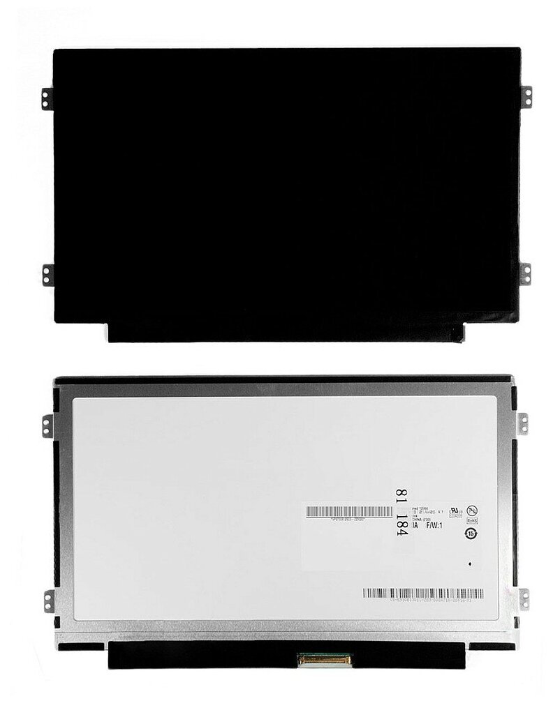 Матрица для ноутбука 10.1" 1024x600 WSVGA 40 pin Slim LED крепления слева/справа (уши) Глянцевая. PN: B101AW06 V.0.