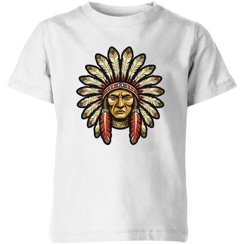 Футболка Us Basic, размер 8, белый мужская футболка портрет вождя индейцев l серый меланж