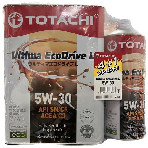 Моторное масло TOTACHI Ultima Ecodrive L Fully Synthetic SN/CF 5W-30 4+1л