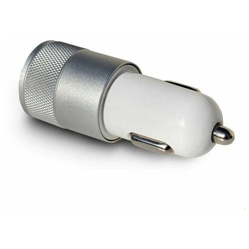 Штекер в прикуриватель с 2 USB (silver) 5-005/5-002