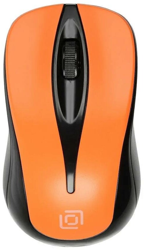 Мышь Oklick, мышь оптическая, мышь беспроводная, USB, мышь 1200 dpi, мышь черного и оранжевого цвета