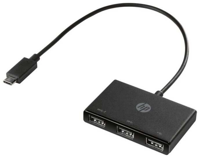 USB-концентратор HP USB-C to USB-A Hub, USB-A x3 (Z8W90AA), черный