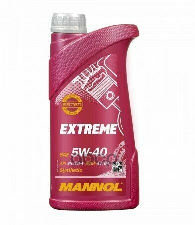 MANNOL Масло Mannol 5W40 Extreme Api Sn/Cf Acea A3/B4 1Л Cин Mn7915-1