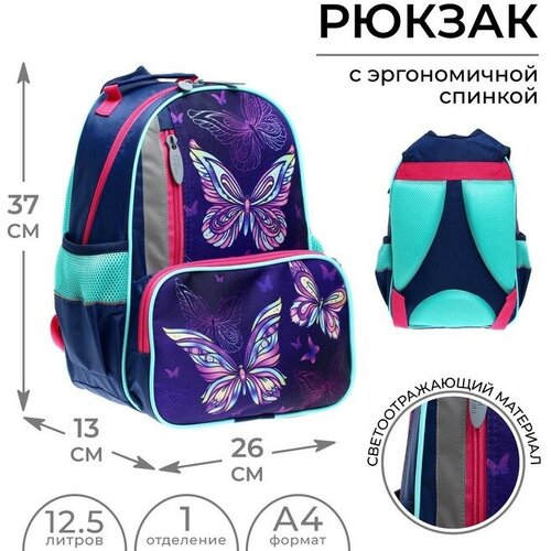 Рюкзак школьный, 37 х 26 х 13 см, эргономичная спинка, Calligrata ОРТ 