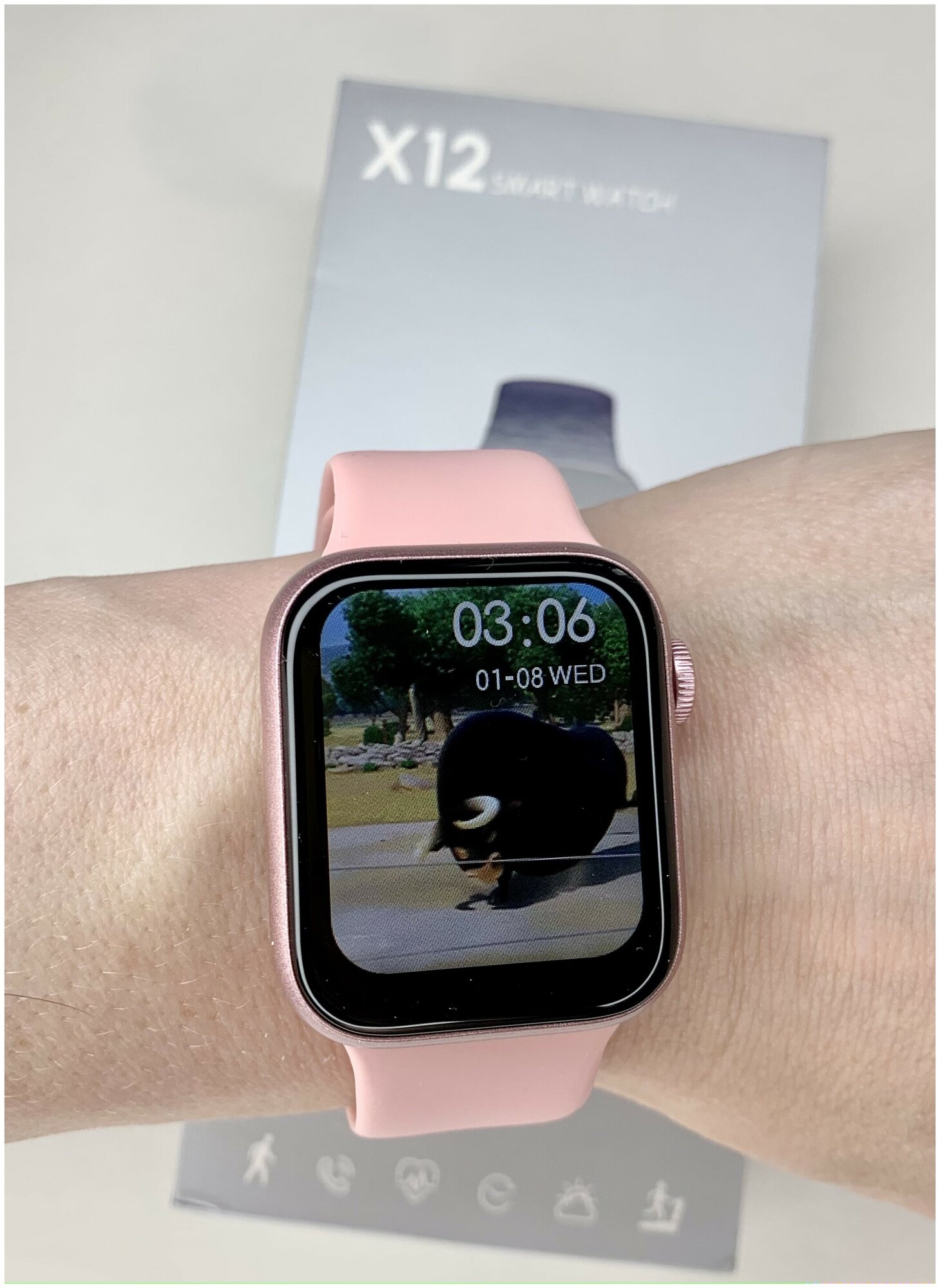 Умные часы Smart Watch X12, 41mm, розовые