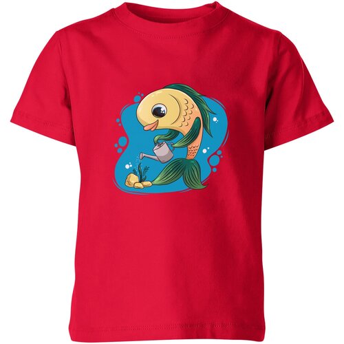 Футболка Us Basic, размер 12, красный детская футболка рыба садовод 164 синий