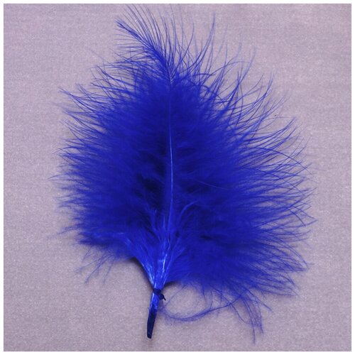Перья индейки (натуральное перо), 12-18 см, синие , 10 штук, для руколелия, для украшения одежды, для купальников для художественной гимнастики
