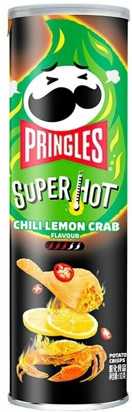 Картофельные чипсы Pringles Xhilli Lemon Crab со вкусом краба с лимоном и перцем чили (Китай), 110 г