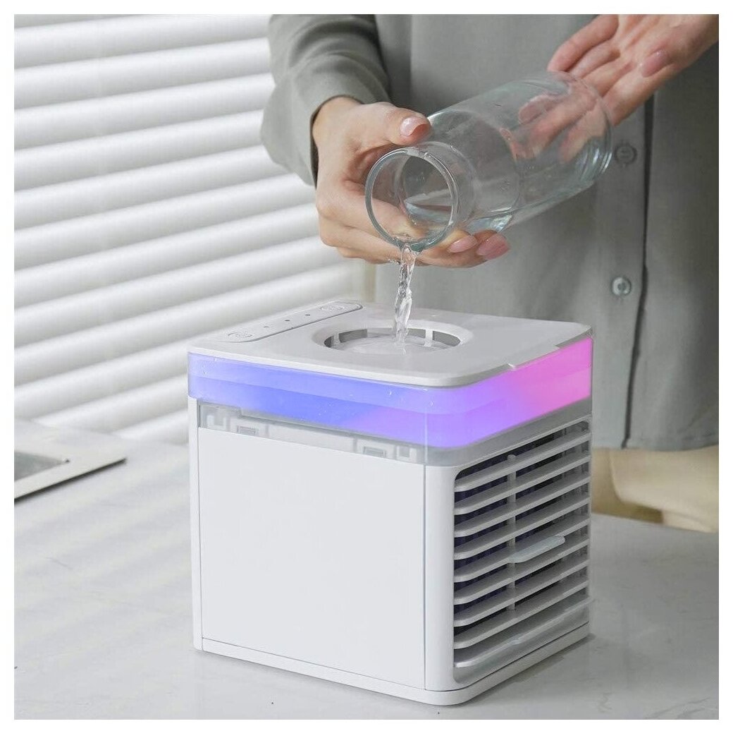 Портативный Ионный Кондиционер 500 мл 3 режима Охлаждение до 5 гр и с 7 LED подсветкой Ultra Air Cooler