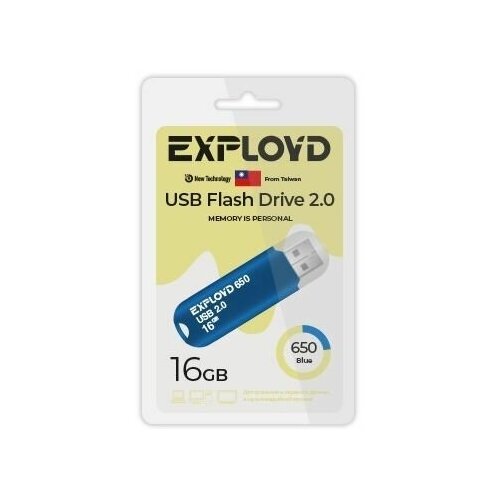 Флешка EXPLOYD EX-16GB-650-Blue usb flash drive 16gb exployd 580 ex 16gb 580 blue