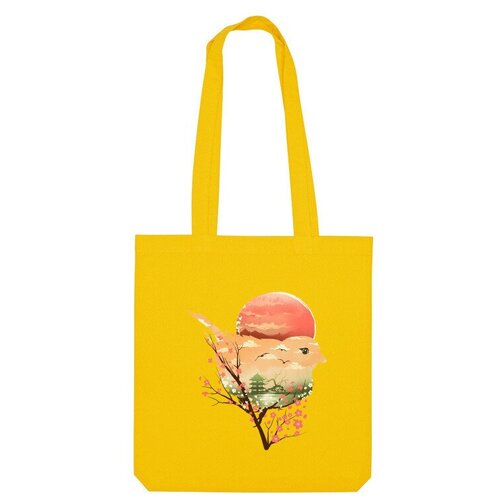 Сумка шоппер Us Basic, желтый artwknd белая японская сумка узелок artwknd
