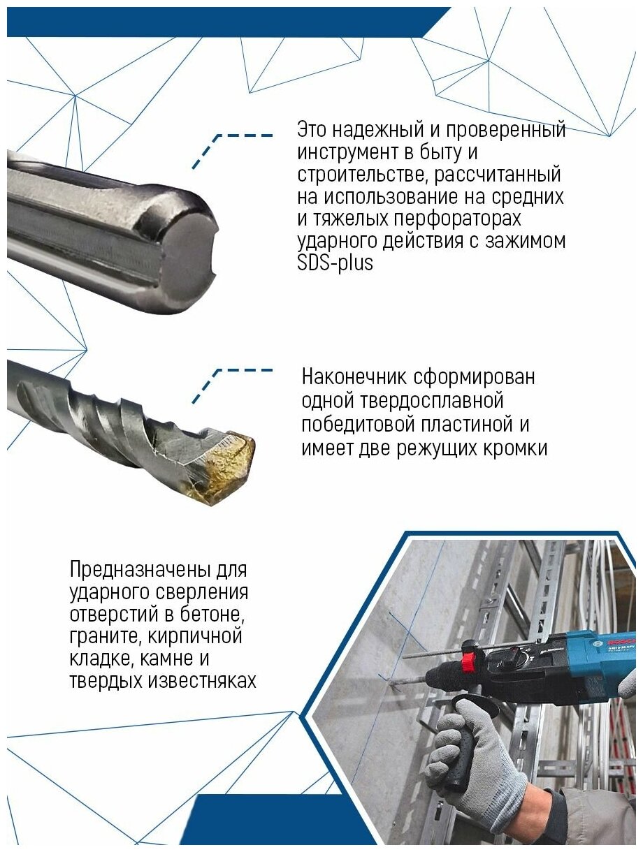 Бур для перфоратора Vertextools SDS-plus 20Х310 мм (1 шт.) - фотография № 2