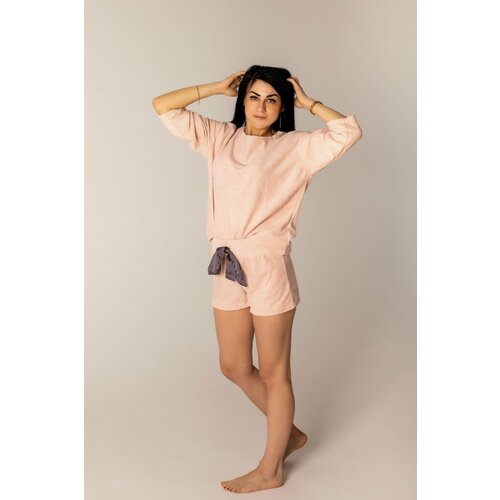 фото Домашний костюм 44 размера розовый хороший трикотаж