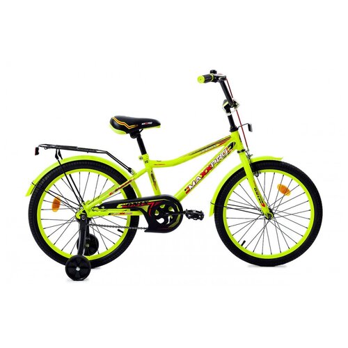 фото Детский велосипед maxxpro onix 20 жёлто-чёрный с боковыми колесами