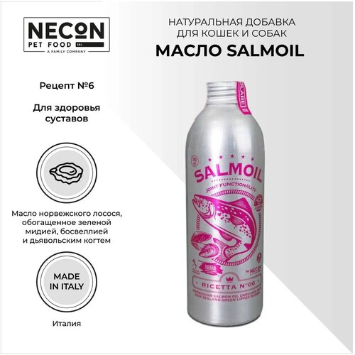 Натуральная добавка для кошек и собак. Лососевое масло Salmoil Necon Рецепт №6 для здоровья суставов 250 мл