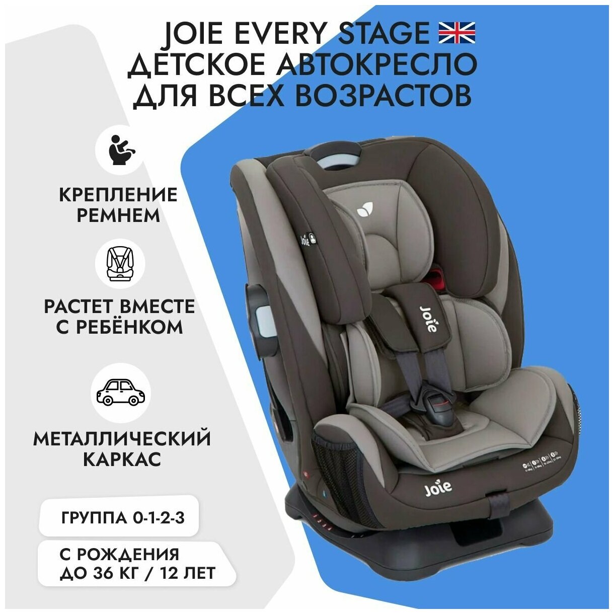 Детское автокресло Joie Every Stage (Dark Pewter)