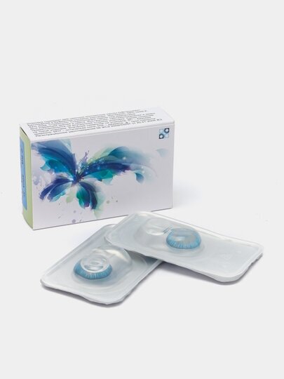 Цветные контактные линзы Офтальмикс Butterfly Color One Month (2 линзы) 0.00 R 8.6 Aqua Blue (Васильковый)