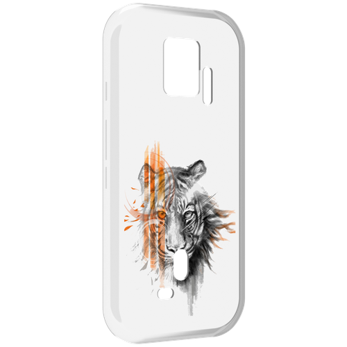 Чехол MyPads огненный тигр для ZTE Nubia Red Magic 7S Pro задняя-панель-накладка-бампер