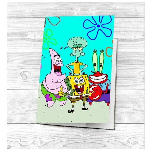 фото Обложка на паспорт губка боб квадратные штаны № 15 bugrikshop