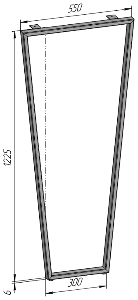 Подстолье для стола белое с регулировкой 1225 550 40 Трапеция Лофт барное металлическое черное 1 шт. - фотография № 2
