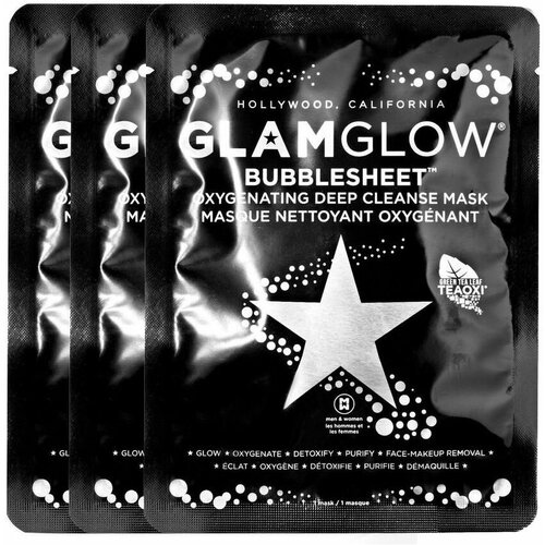 GLAMGLOW Очищающая тканевая маска для лица Bubblesheet (3 шт)