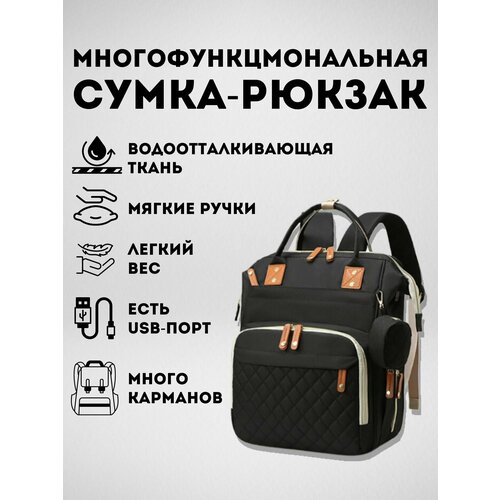 Рюкзак городской повседневный тканевый с USB для мам