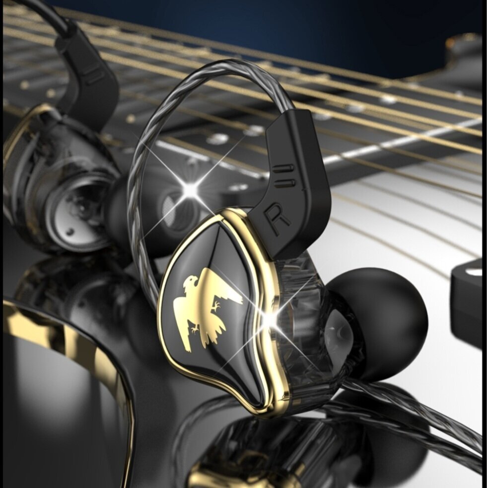 Наушники проводные спортивные с микрофоном и шумоподавлением QKZ AK6-Ares чёрные