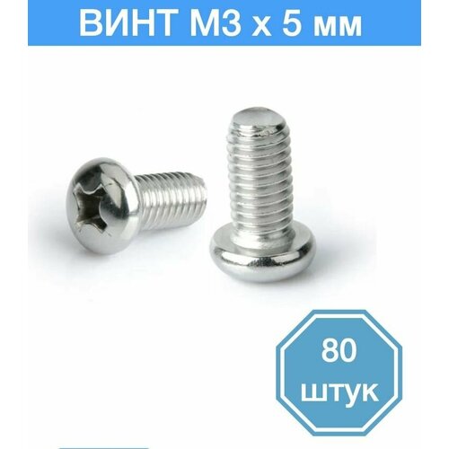 Винт M3 x 5 мм, 80 шт.
