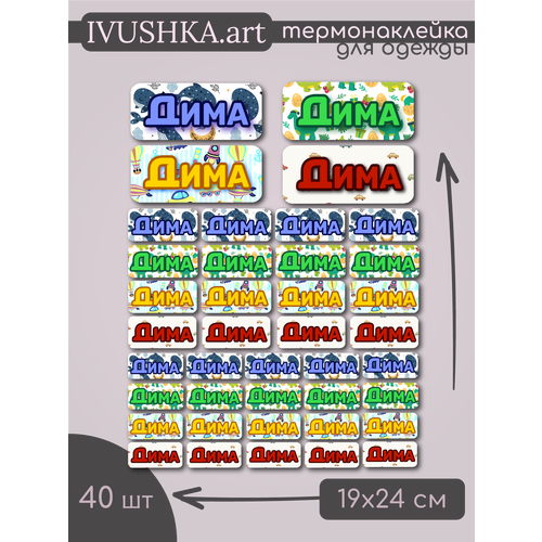 Термонаклейка на одежду Дима именная термобирка в сад