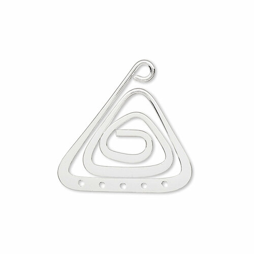 Подвеска, 23*22мм, спираль треугольная, посеребренная,