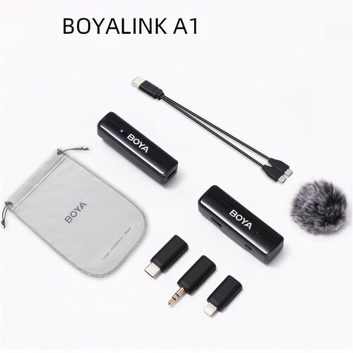 BOYA BOYALINK A1 ультракомпактная портативная беспроводная микрофонная система с частотой 24 ГГц USB-C черный 354200₽
